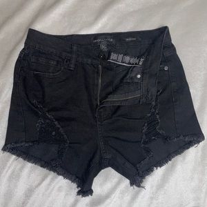 Black jean shorts